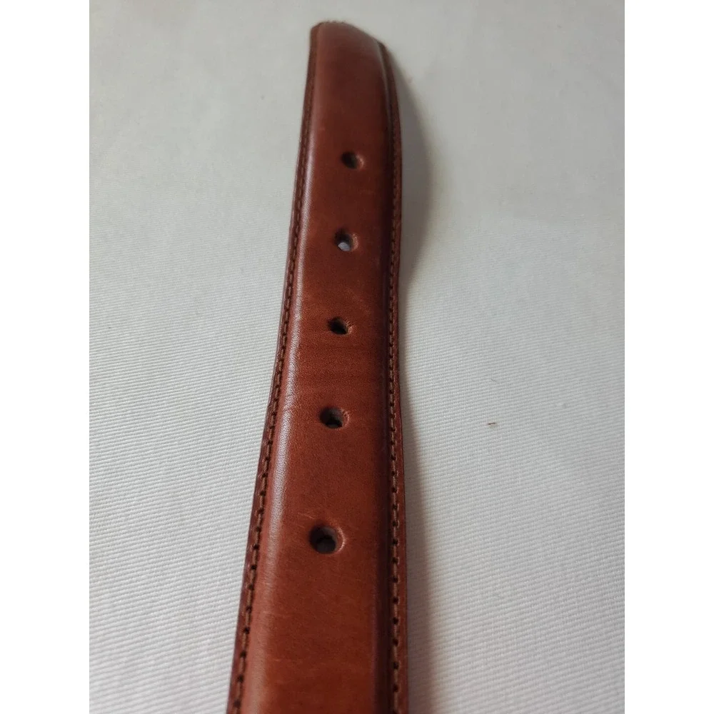 Campaign Est 1879 Genuine Leather Belt Brown‎ Brass Color Hardware Men Sz Small